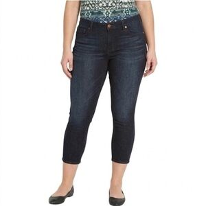Lucky Brand Sofia Skimmer Dark Blue Parisian Inspired Cropped Jeans Size 14/32